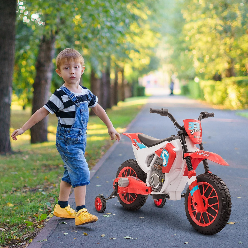 12V Electric Ride-On Dirt Bike for Kids, Off-Road, Red