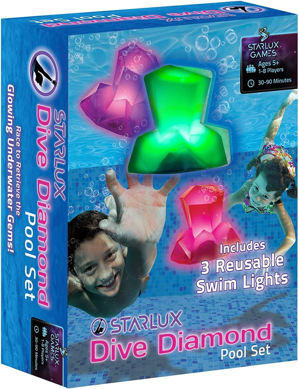 DIVE DIAMONDS – DIVING AND LIGHT UP POOL TOYS: AGES 5-8+