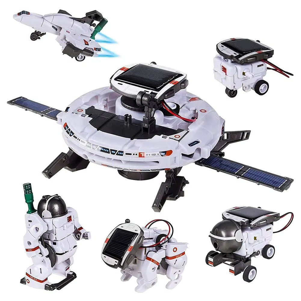 Creative 6 in 1 Solar Robot Car Space Ship Toys Technology Science Kits Energy Technological Gadgets Scientific Toy Boys