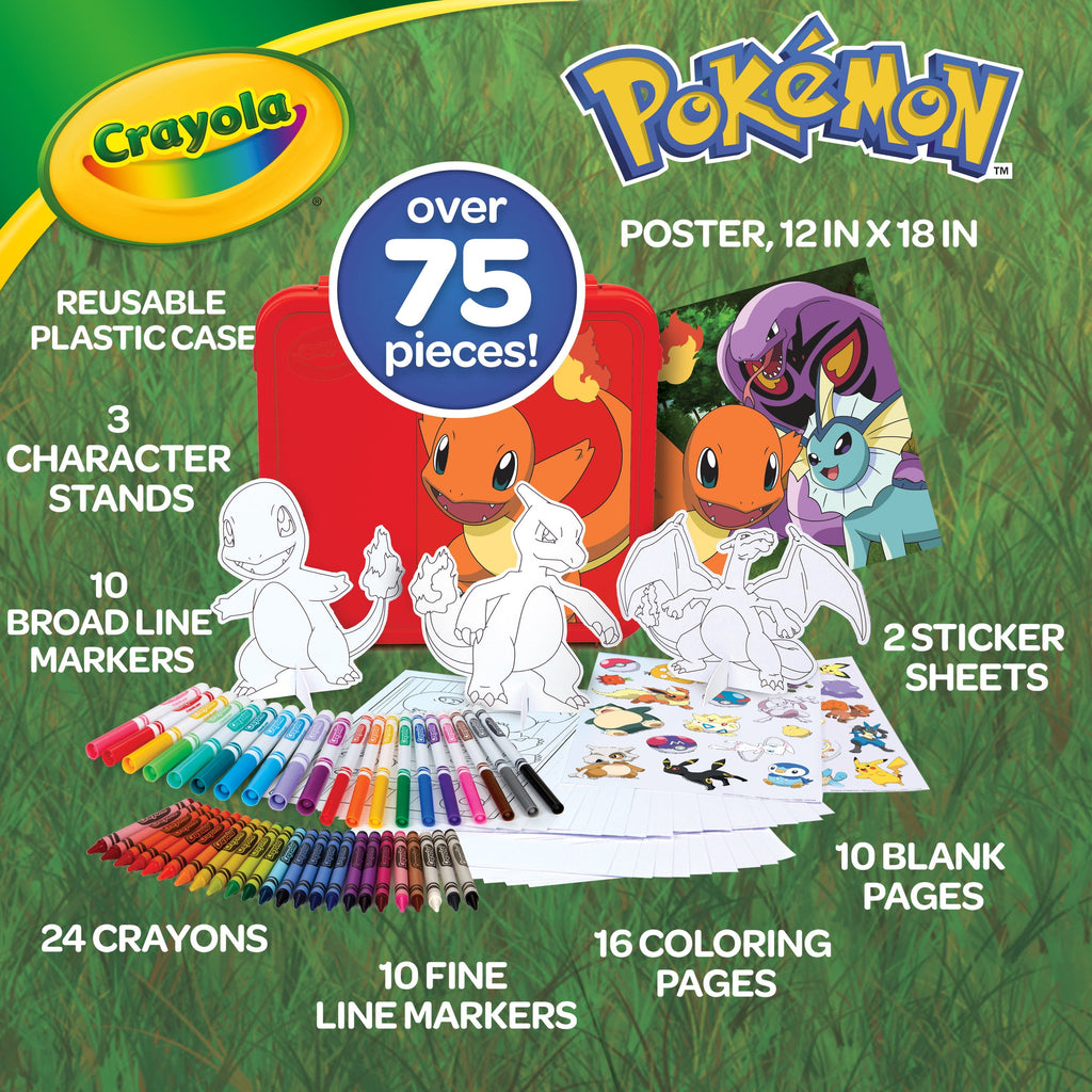 Pokémon Charmander Coloring Art Case - 50 Piece Set for Creative Kids! Perfect Gift Idea!
