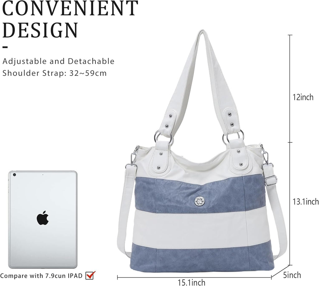 Chic Multi-Color Striped  Hobo Purse - Versatile Crossbody & Shoulder Bag for Women