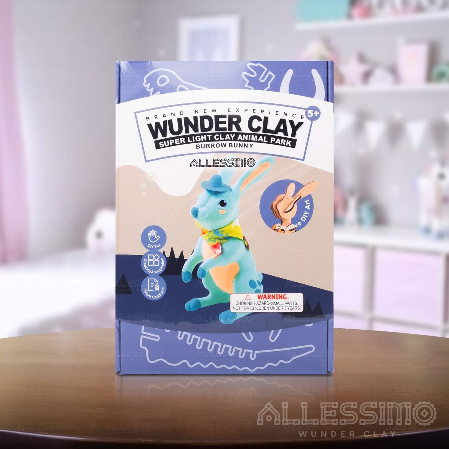 Wunderclay 3D Air-Dry Clay Puzzle Rabbit Kit for Children Ages 5 and Up - Jigsaw Assembly Activity