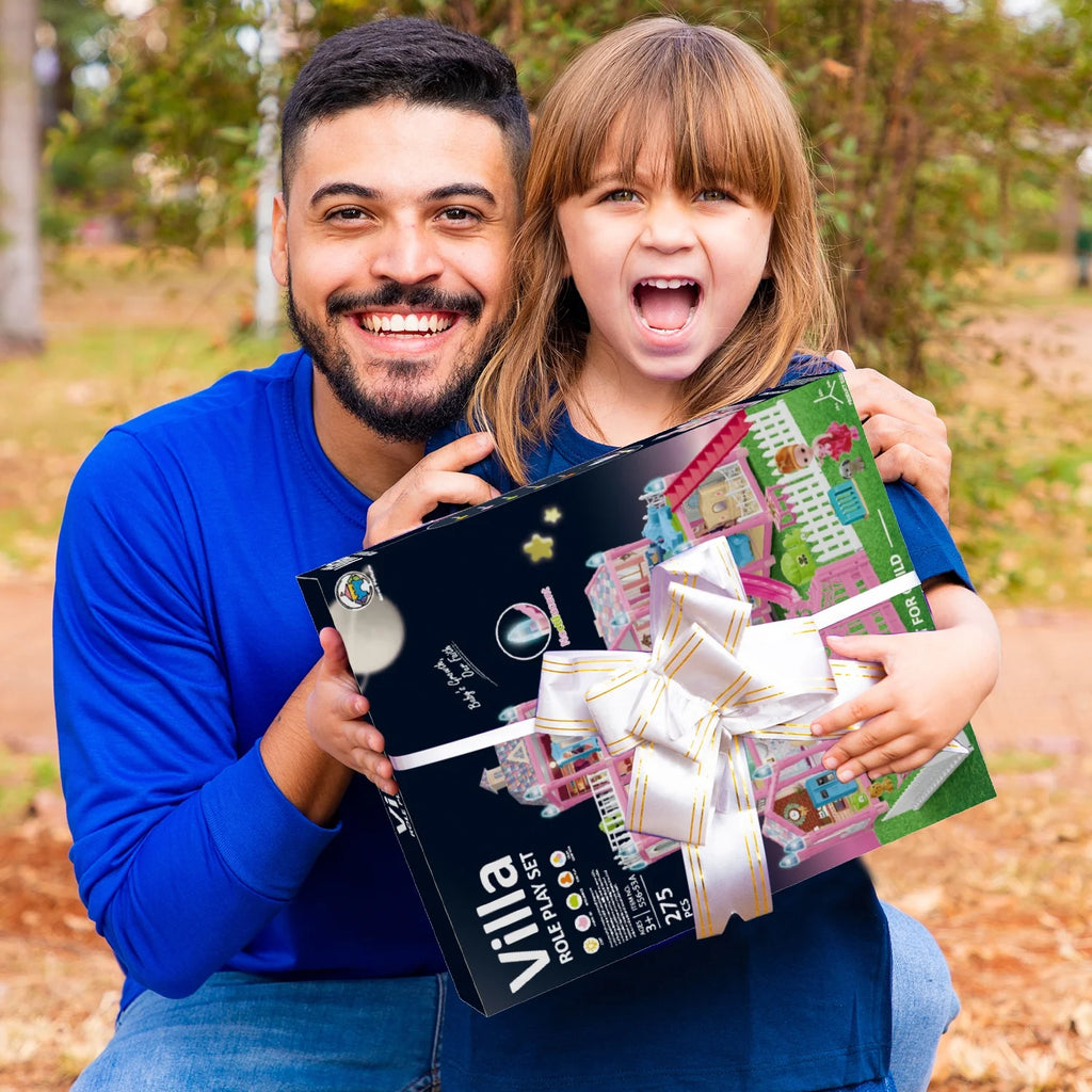 Enchanting  275-Piece Dollhouse Kit - 11 Room DIY Playhouse for Girls Ages 3-8, Perfect Pink Castle Gift for Kids!