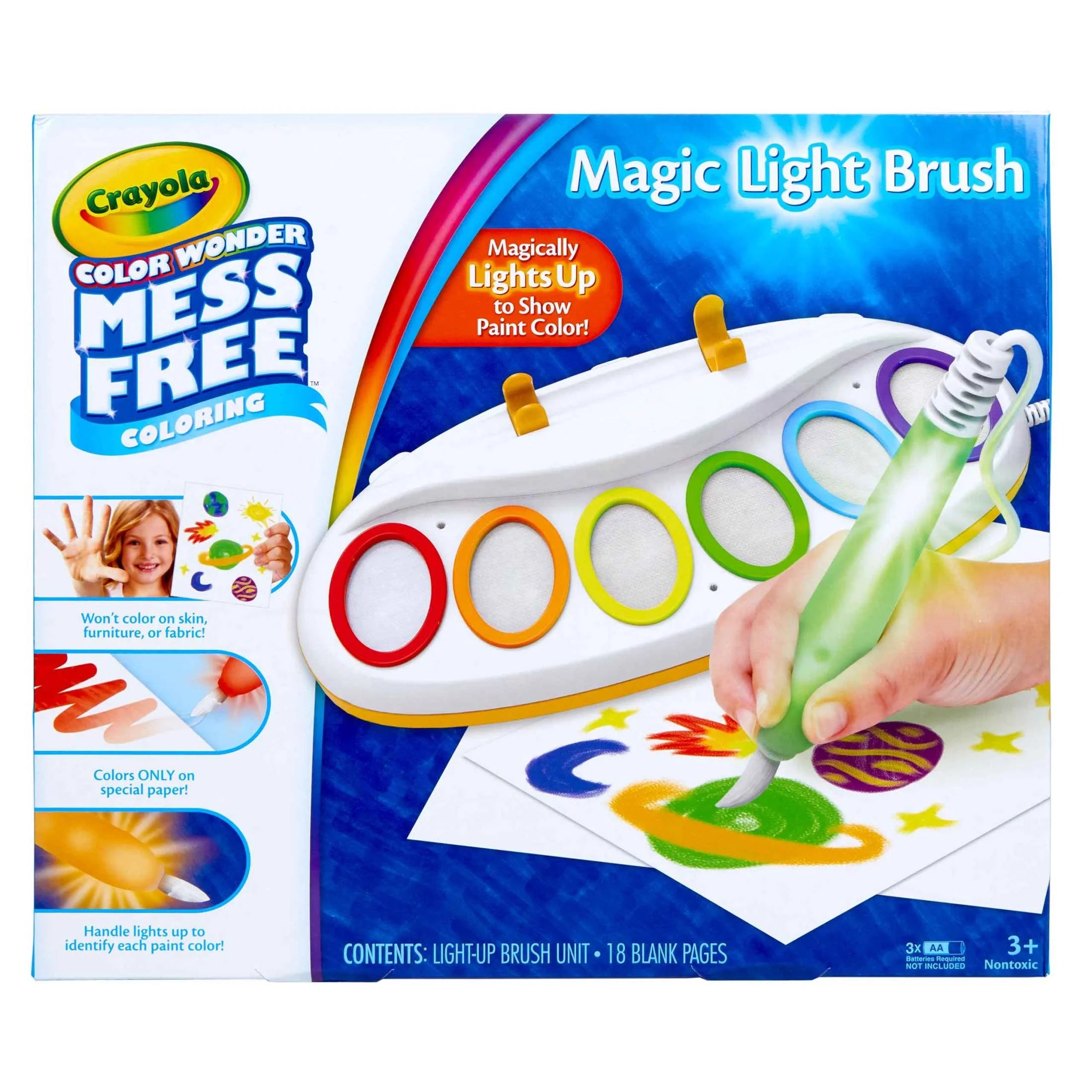 Color Wonder Magic Light Brush - Mess-Free Painting Set for Kids, Perfect Educational Toy & Holiday Gift for Ages 3+