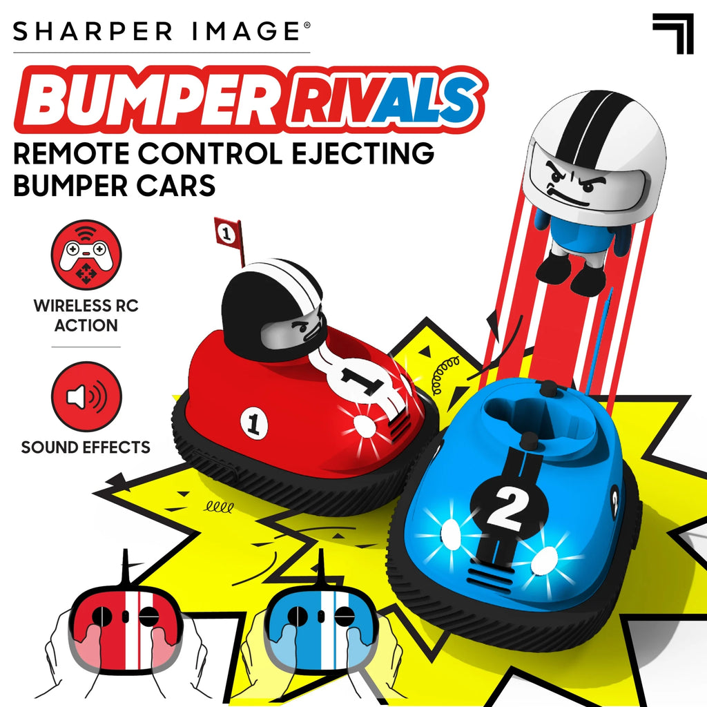 ® RC Ejecting Bumper Rivals - 6-Piece Remote Control Set with Sound Effects for Ages 8+ - Red & Blue Fun!