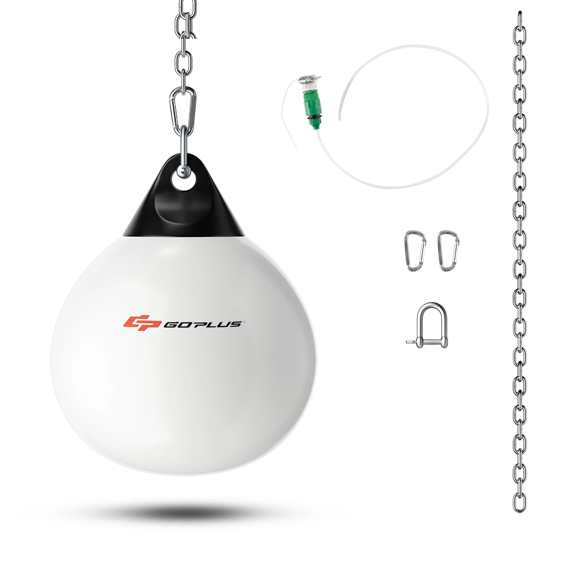 Goplus 18'' Heavy-Duty Water-Filled Punching Bag - 110Lbs Aqua Boxing Bag for Home Gym - White