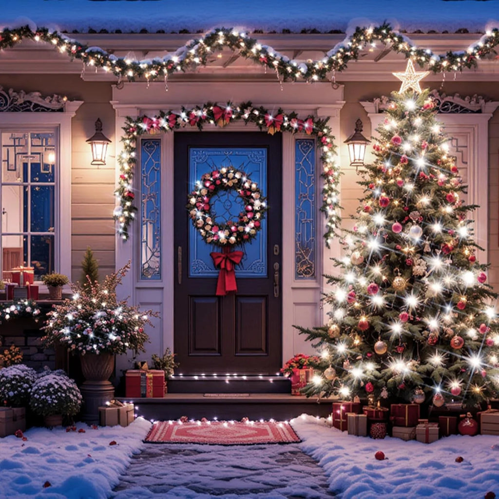 200Ft 600 LED Plug in Christmas Lights Green Wire Twinkle Christmas Tree Lights, White