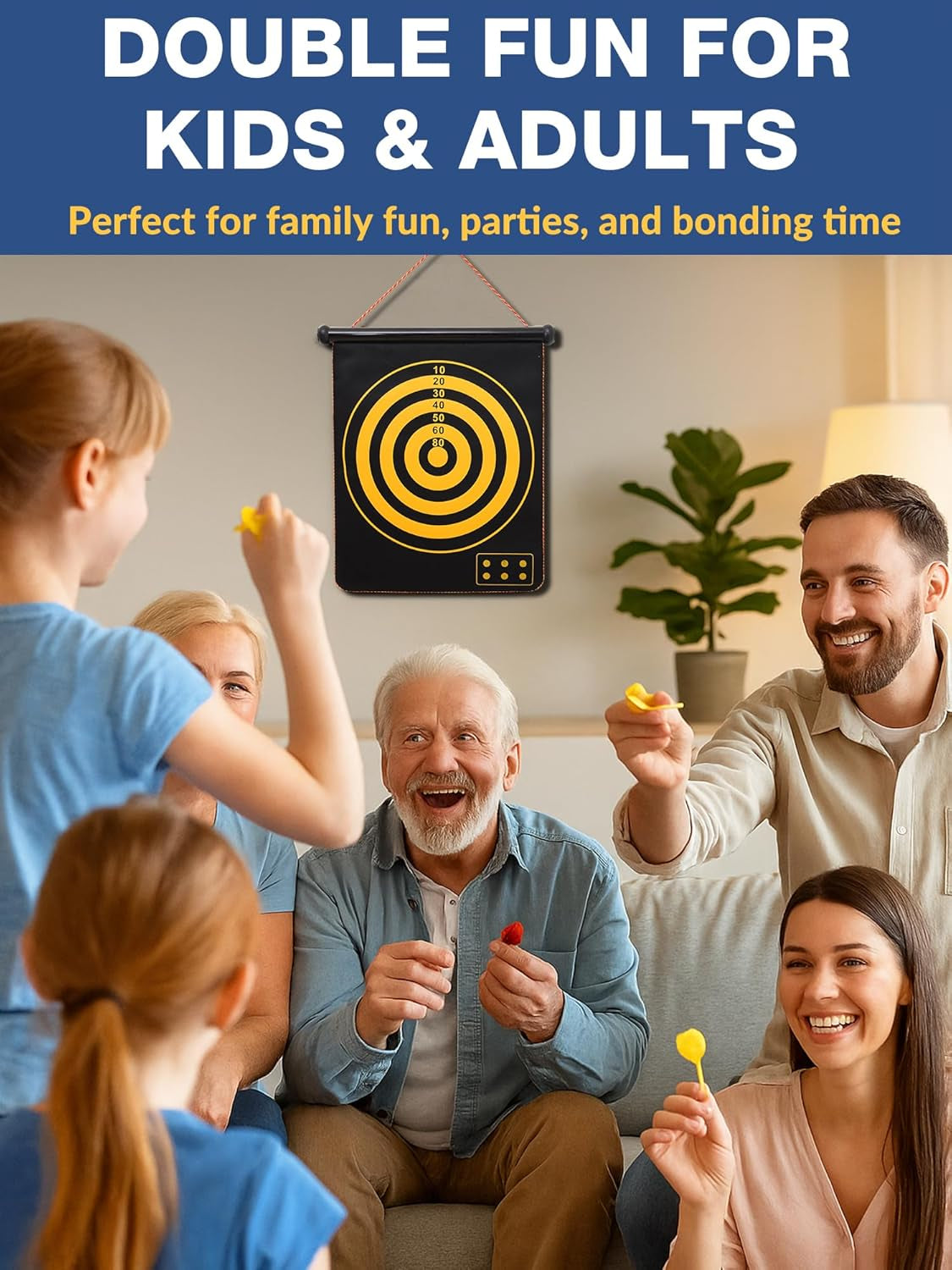 Double-Sided Magnetic Dart Board - Portable Fun for Kids, Teens & Adults - Perfect for Family Parties, Camping & Birthday Gifts!