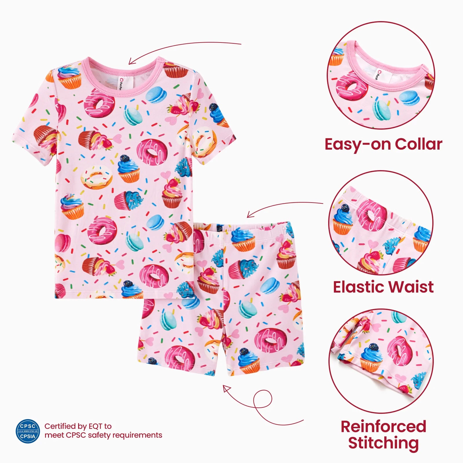 Girls Pajamas Toddler Clothes Viscose from Bamboo Kids 2-Piece Pj Set Gifts Short Sleeve Tops Pants Snug Sleepwear Sizes 6Y