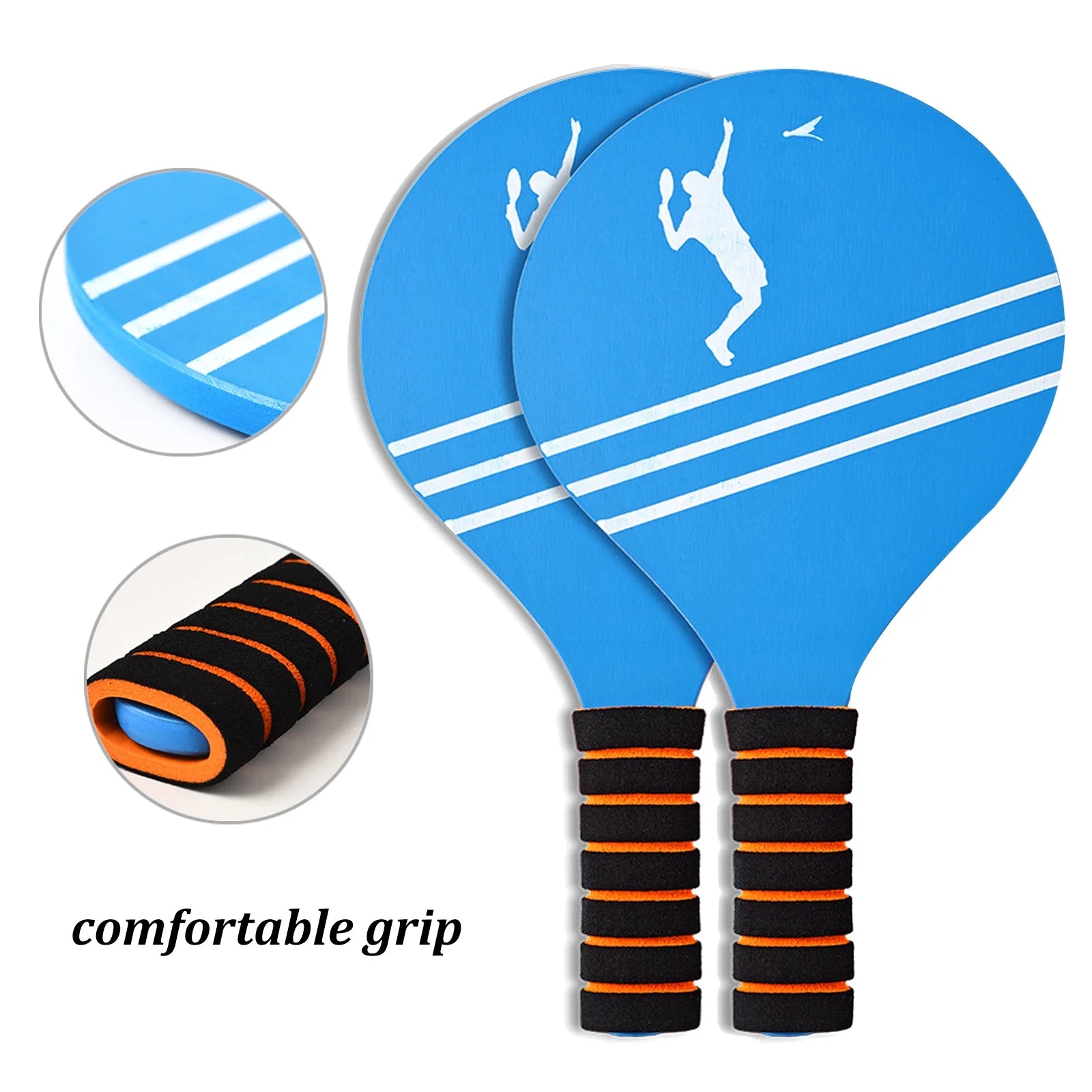 Badminton Set 4 Rackets, Paddle Ball Outdoor Games Activities Sports Toys, Perfect for Beach, Yard, Lawn, Camping, Great Gifts for Kids Teens Boys Adults and Family