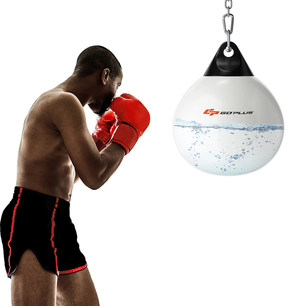 Goplus 18'' Heavy-Duty Water-Filled Punching Bag - 110Lbs Aqua Boxing Bag for Home Gym - White