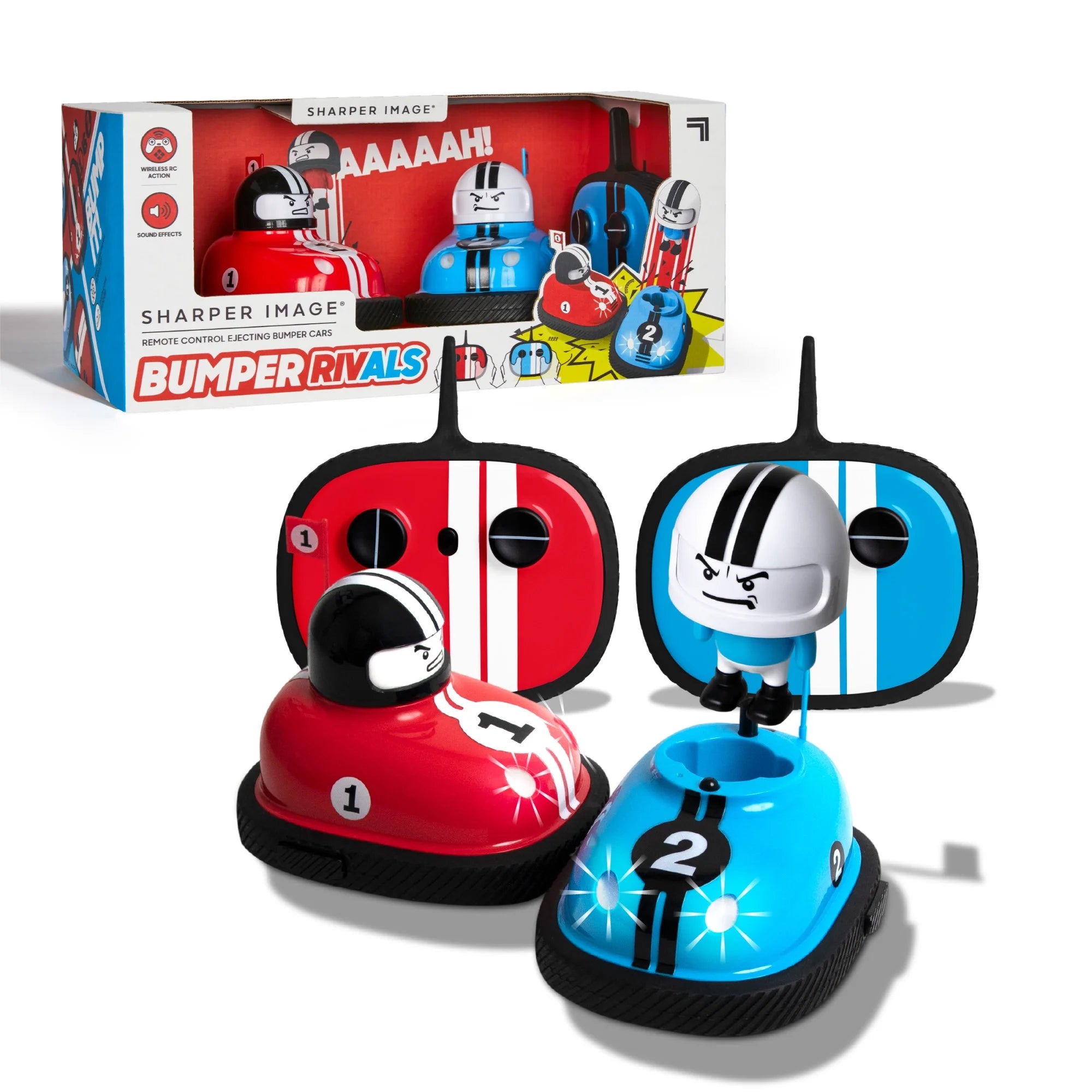 ® RC Ejecting Bumper Rivals - 6-Piece Remote Control Set with Sound Effects for Ages 8+ - Red & Blue Fun!