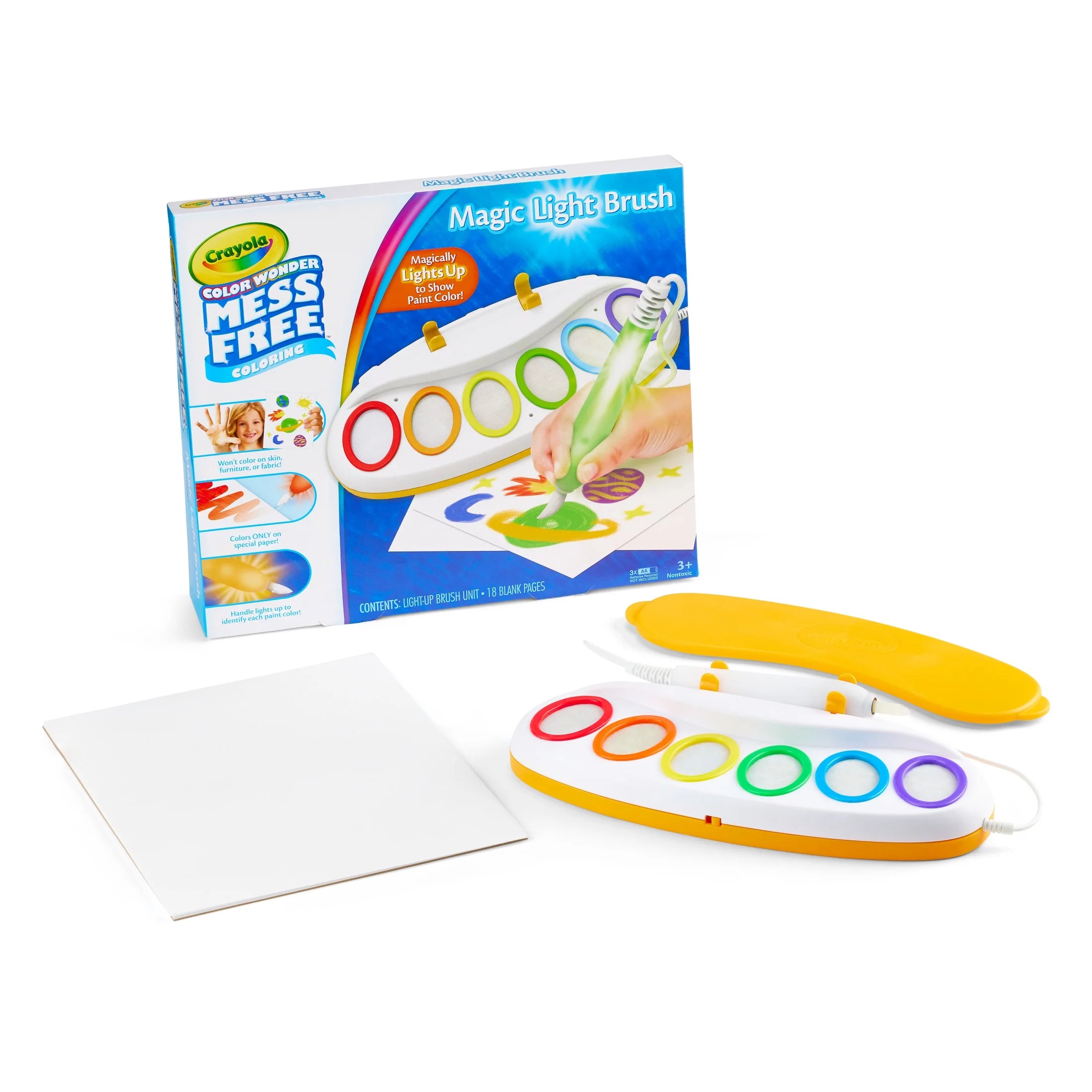 Color Wonder Magic Light Brush - Mess-Free Painting Set for Kids, Perfect Educational Toy & Holiday Gift for Ages 3+