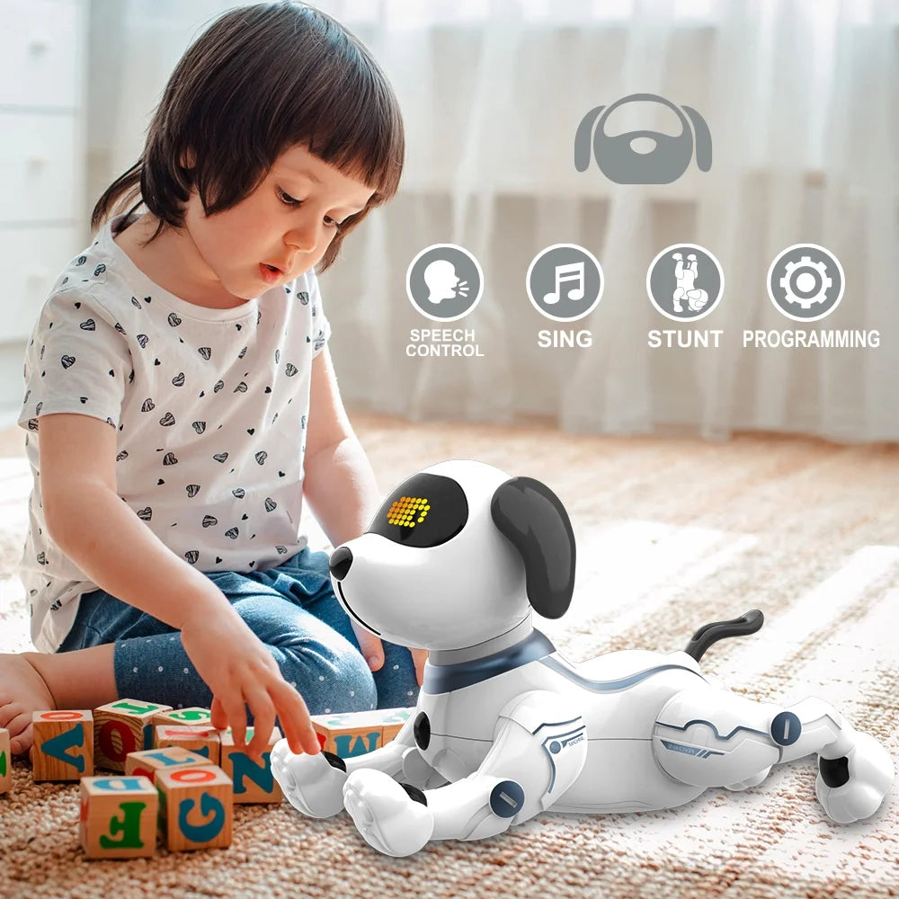 Interactive Voice Control Robo Dogs - Smart Remote Control Toy with 8 Fun Features for Kids