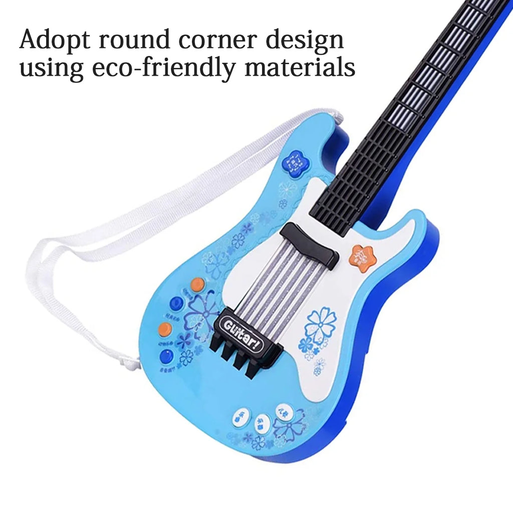 Blue Electric Guitar for Kids - Fun Musical Toy with Strap for Toddlers