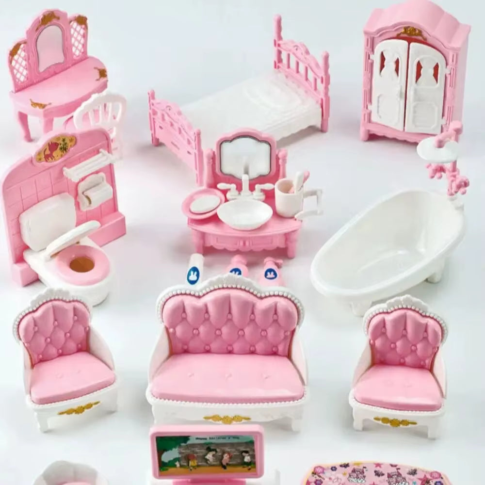 MINIATURE DOLLHOUSE KAWAII PINK 10 ITEM ACCESSORIES KIT