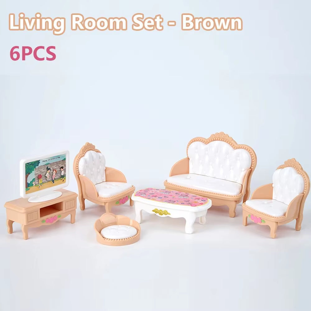 MINIATURE DOLLHOUSE KAWAII PINK 10 ITEM ACCESSORIES KIT