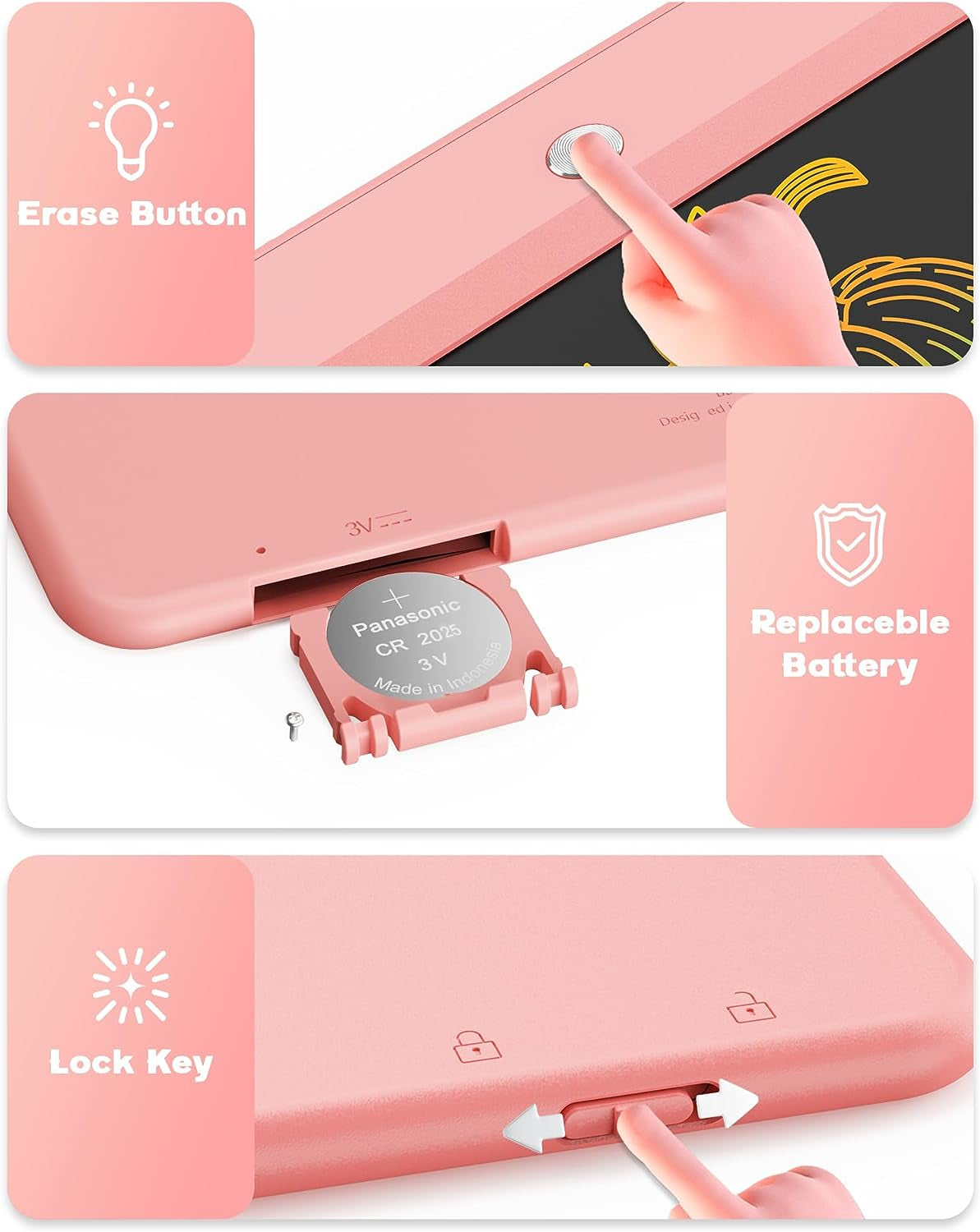 10-INCH LCD WRITING TABLET: AGES 3-8, DRAWING PAD AND DOODLE BOARD