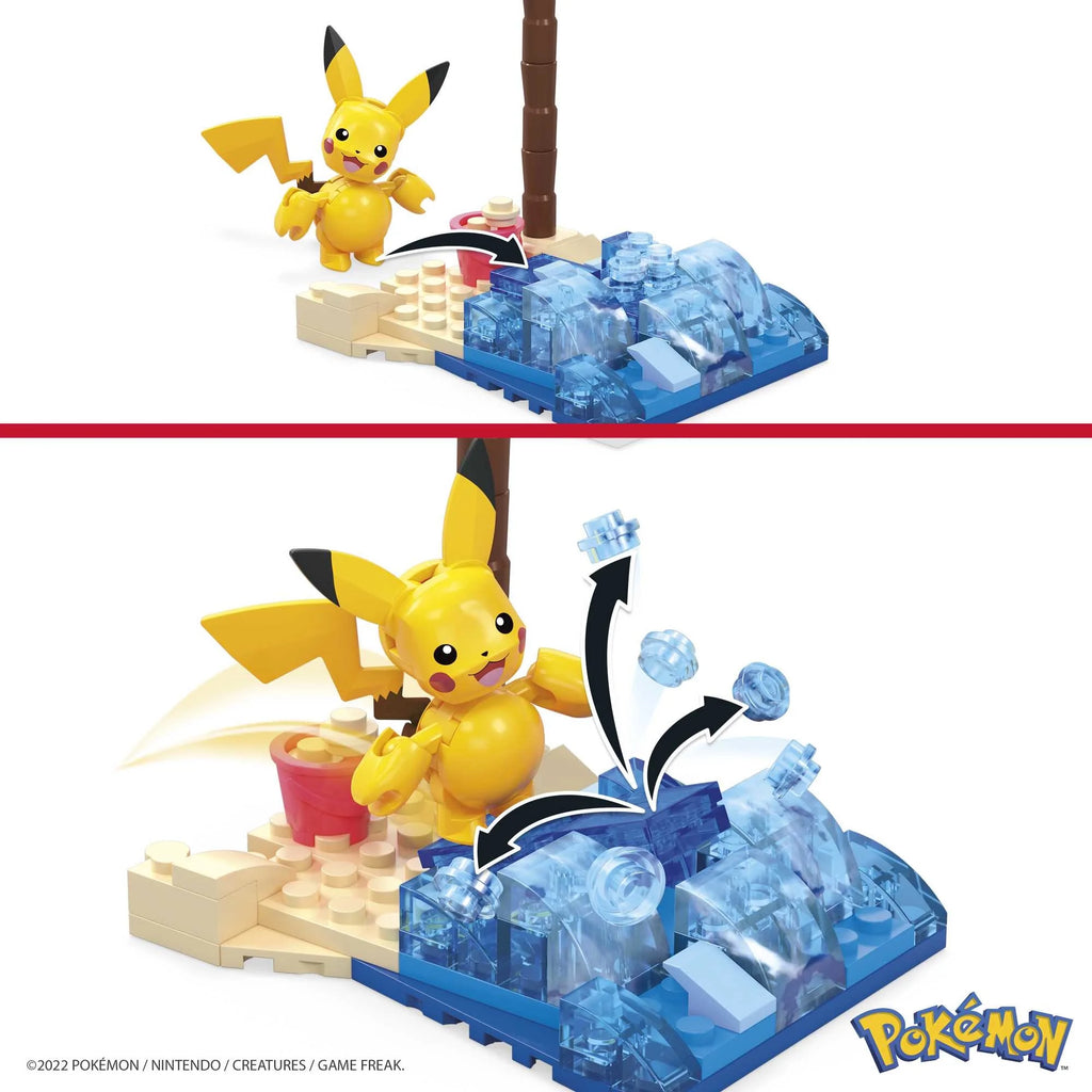 Pikachu's Beach Splash Building Toy Kit - 79 Pieces of Fun for Kids!