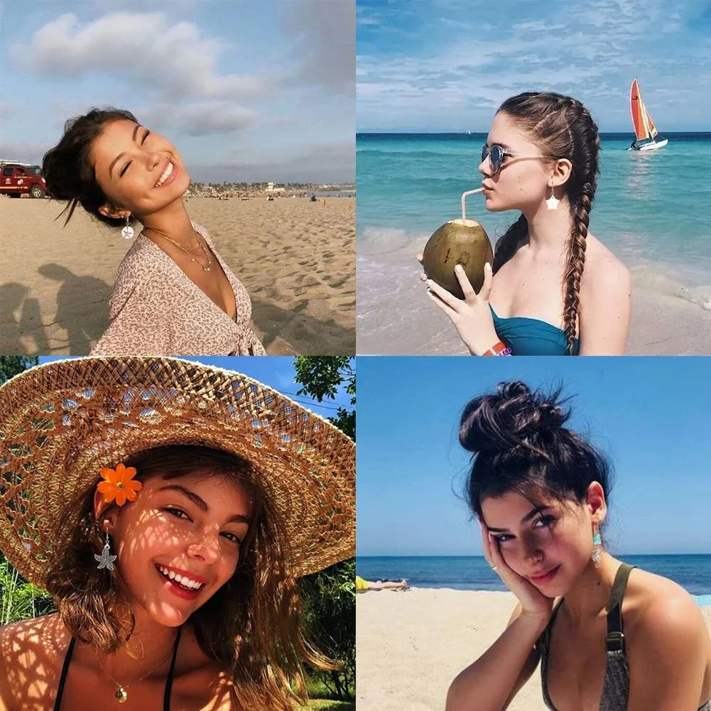 10 Pair Starfish & Seahorse Turquoise Earring Making Kit - Complete Jewelry Supplies Set