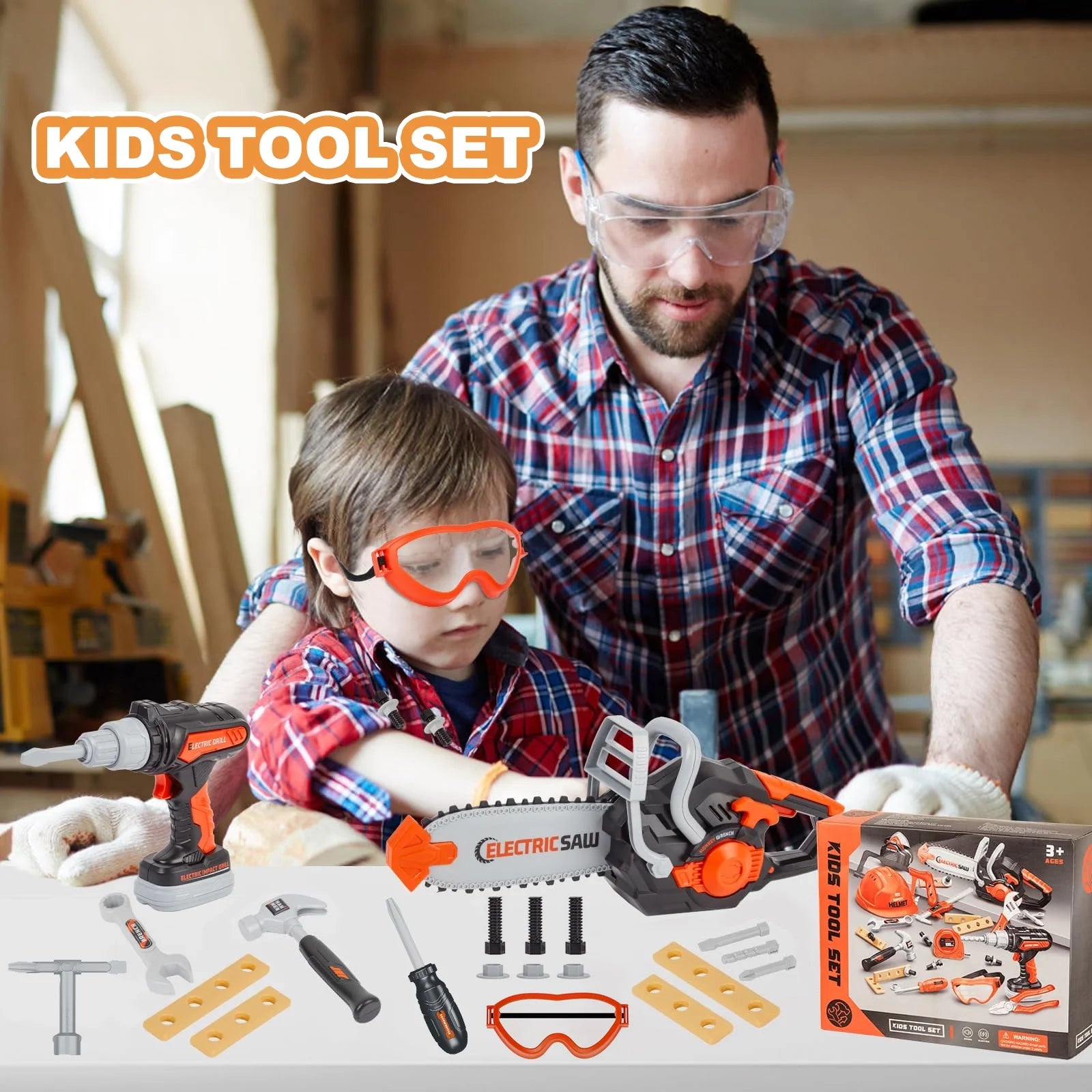 Ultimate 32PCS Kids Tool Set - Fun Pretend Play with Electronic Drill & Construction Kits - Perfect Christmas Gift for Ages 3-8!