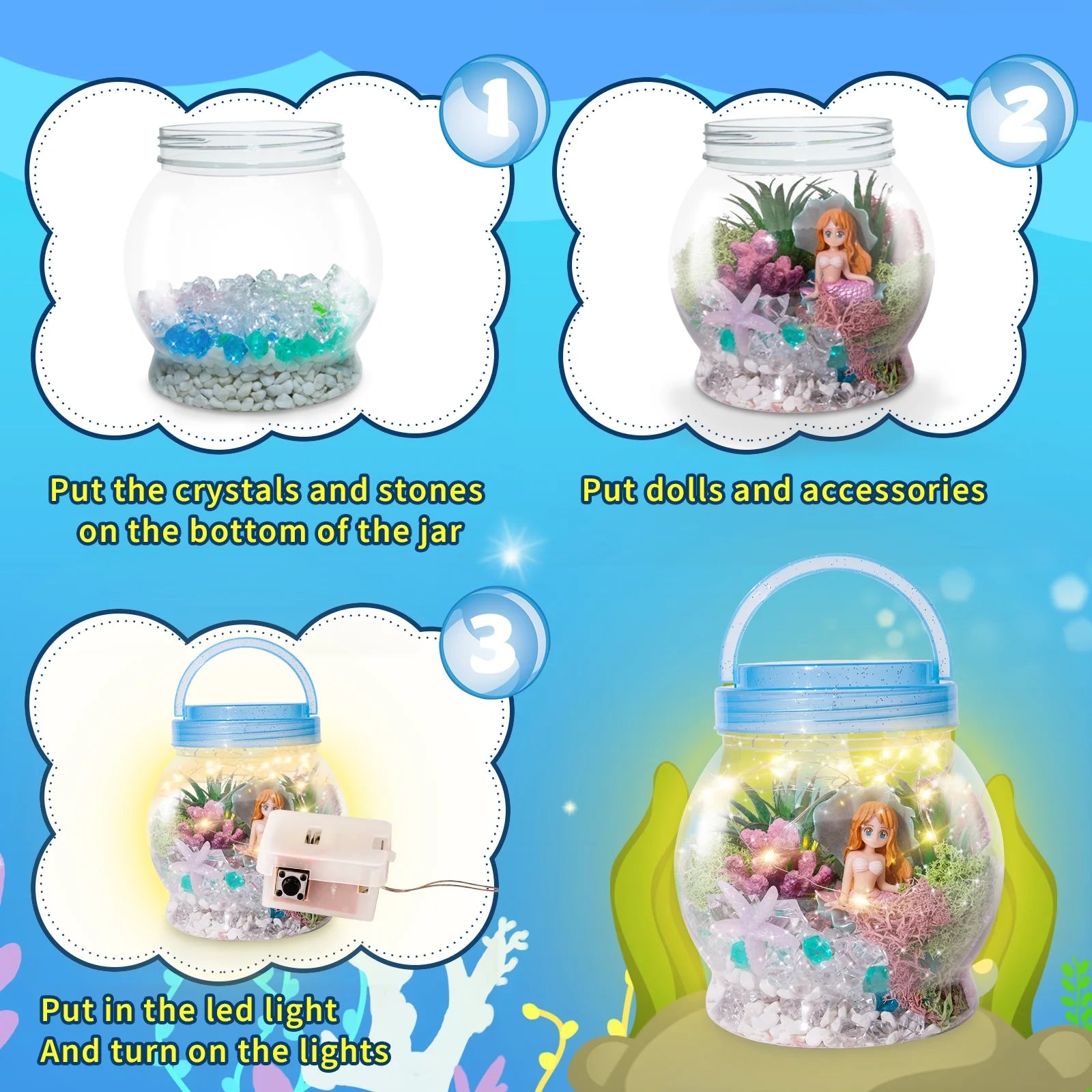 GIRLS MERMAID NIGHT LIGHT CRAFT KIT: AGES 5-12 