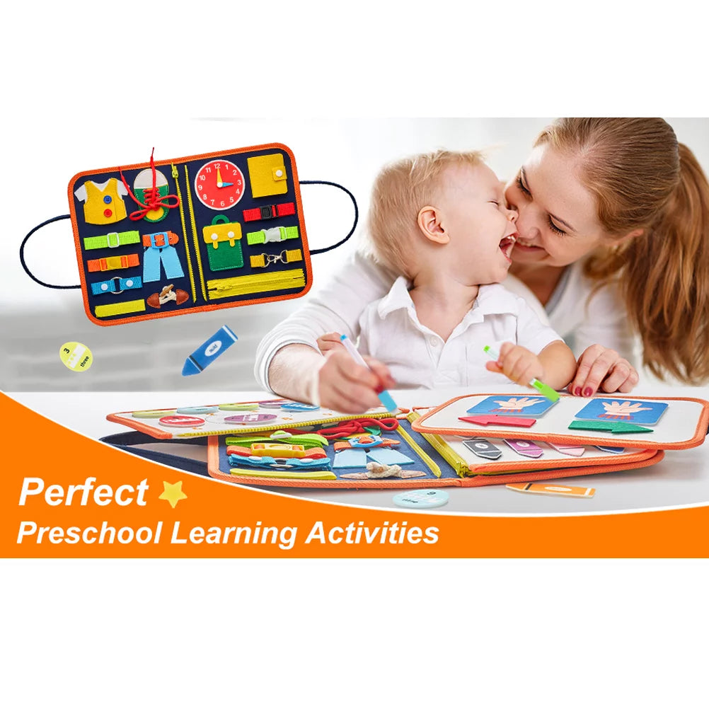 Busy Board Educational Toy for Toddlers 2-4 Year Old, Montessori Preschool Learning Educational Toys for 2-4 Boys Girls