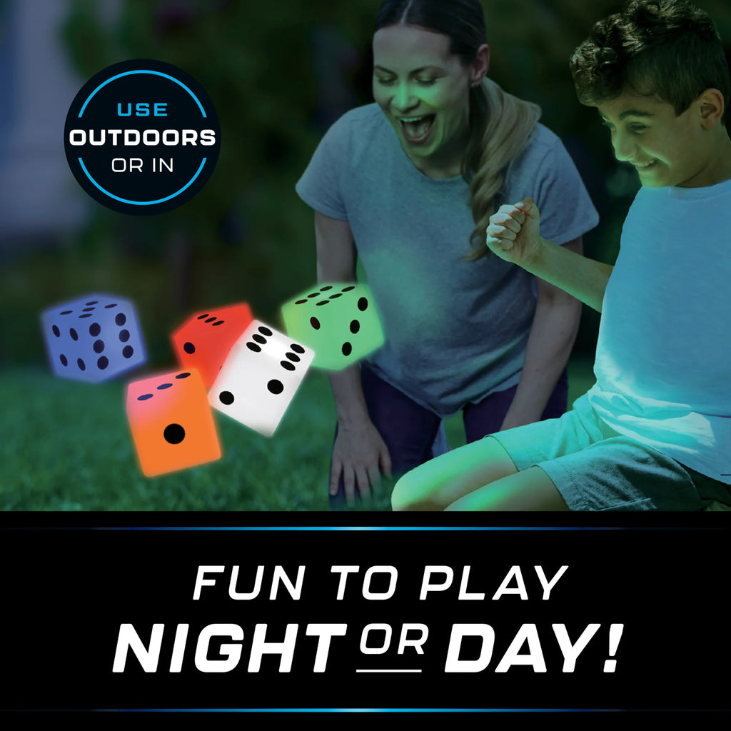 LED Jumbo Dice, Light-Up Game, for All Ages, by