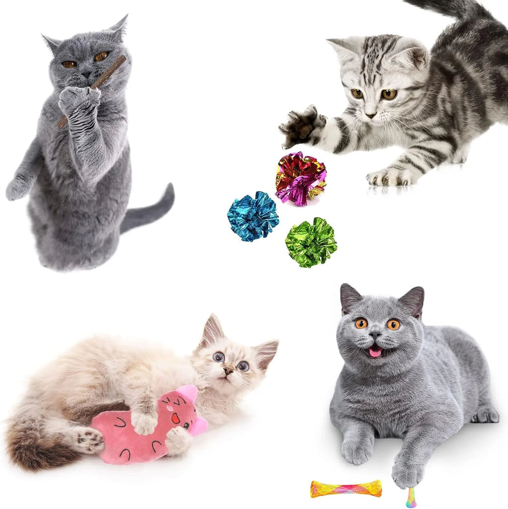 Ultimate 34-Piece Cat Toy Set - Interactive Tunnels, Wands & Catnip Teasers for Endless Fun!