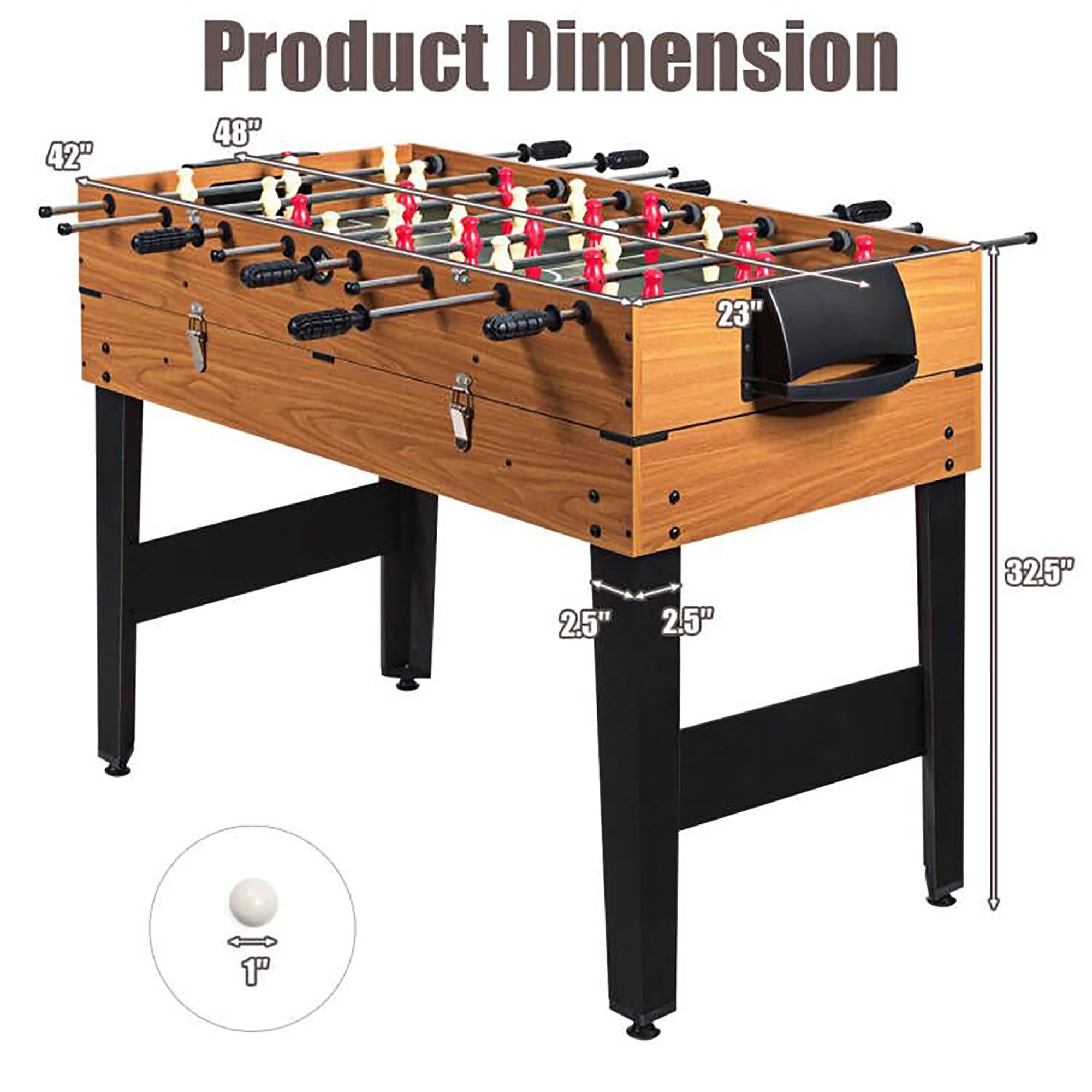 48'' 3-in-1 Multi-Game Table: Foosball, Billiards, and Air Hockey Fun for Kids!