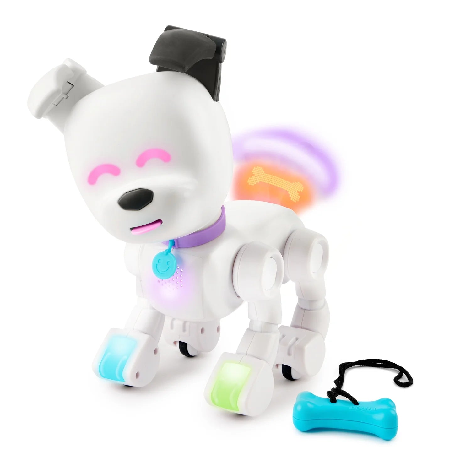 Interactive Dog-E Robot: LED Lights, 200+ Sounds & Reactions, App-Connected Fun for Ages 6+!