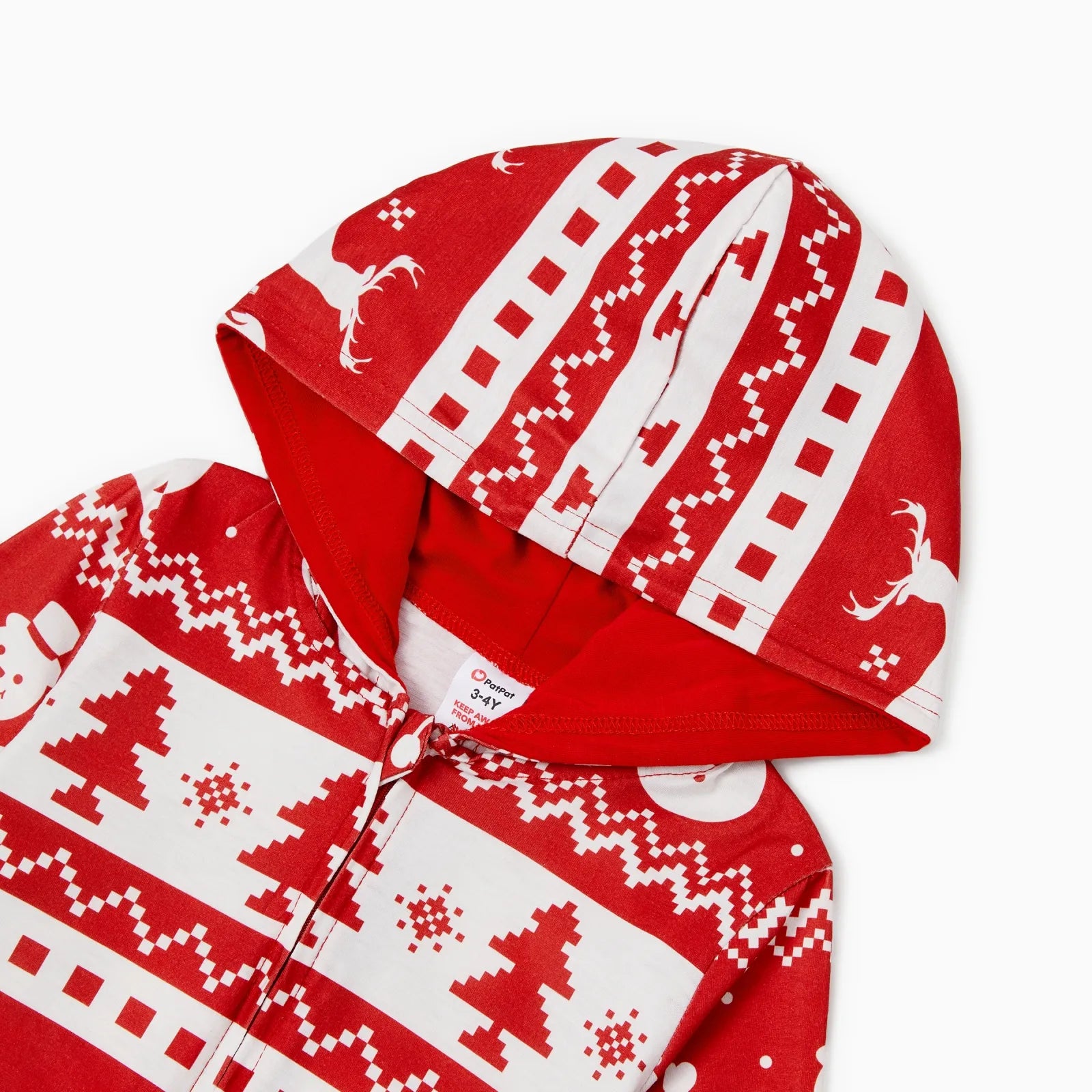 Christmas Pajamas Family Matching Onesies Kids Girl Boys Long Sleeve Hooded Zipper Bodysuits Flame Resistant One Piece Holiday Pjs with Socks, Red Snowman, 2 Years