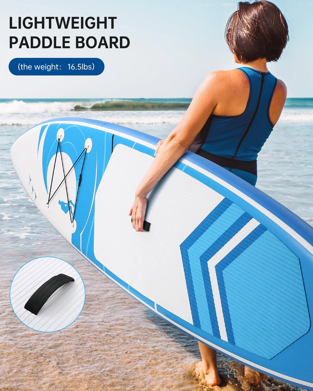 6" Thick Inflatable Stand Up Paddle Board with Accessories, Carry Bag & Fast Pump - Perfect for Adults & Youth!