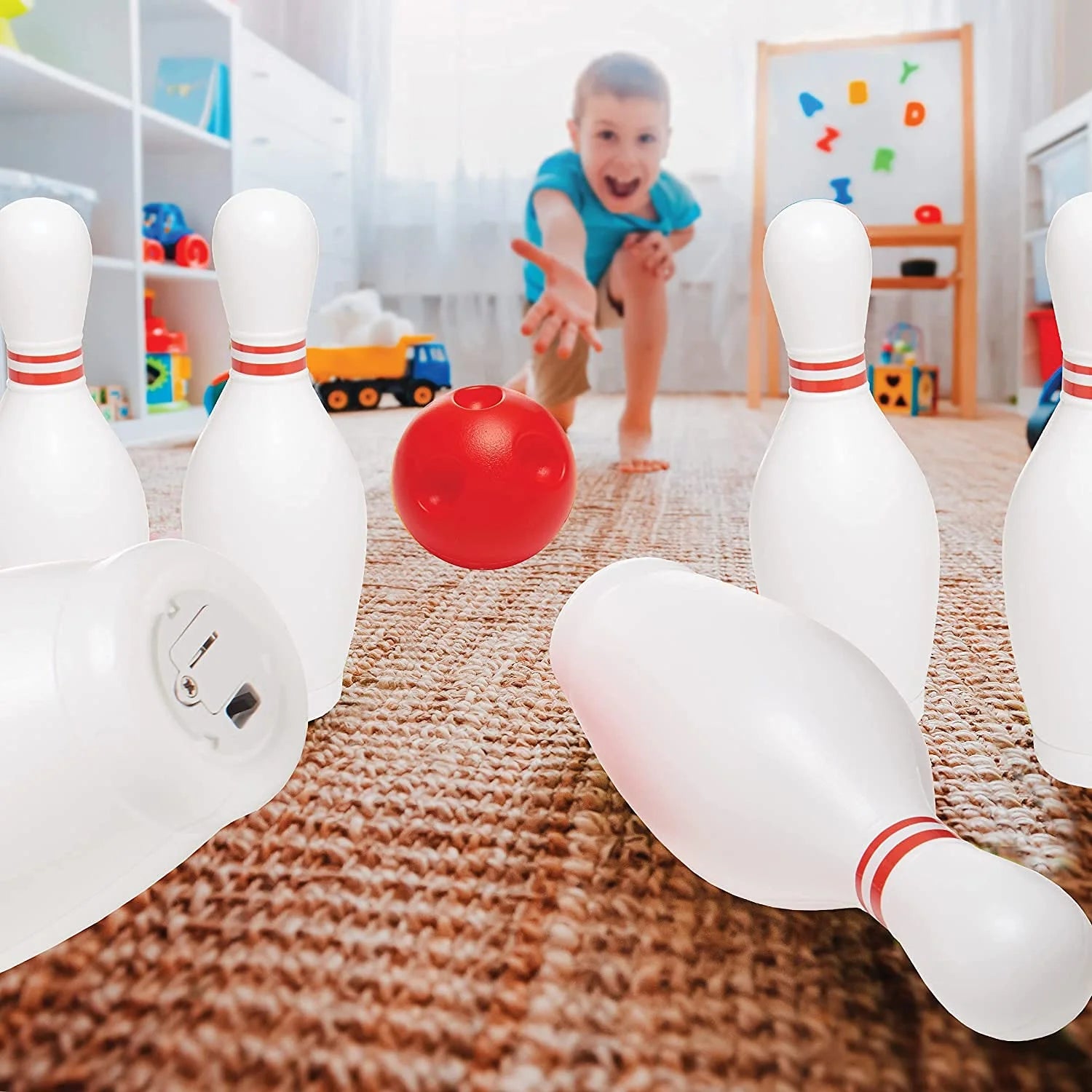 Glow-in-the-Dark Bowling Game Set - Fun 6-Pin Bowling Experience for Kids 3+ - Colorful 6-Piece Set