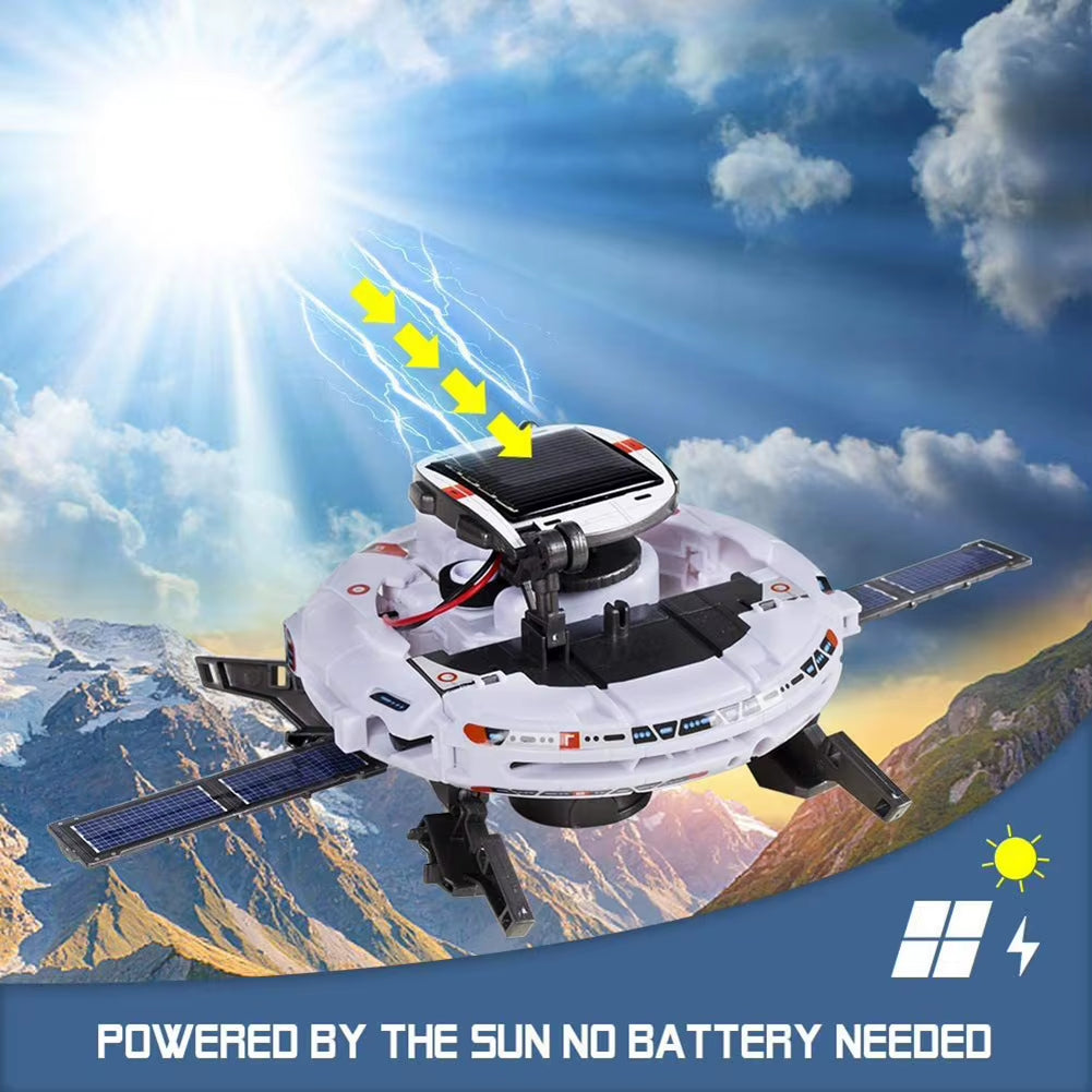 Creative 6 in 1 Solar Robot Car Space Ship Toys Technology Science Kits Energy Technological Gadgets Scientific Toy Boys