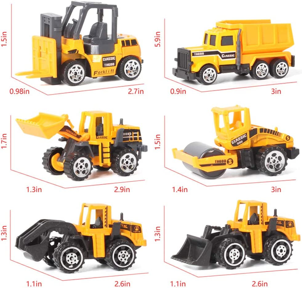 Construction Toy Truck Die-Cast Vehicle Transporter Set with Excavator, Dump Truck, Digger, and Backhoe for Children Aged 3-5 Years