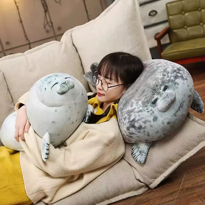 Large 80Cm Seal Plush Toy Cute Lifelike Stuffed Marine Life Seal Soft Doll Kawaii Simulation Seal Pillow Kids Toys Birthday Gift