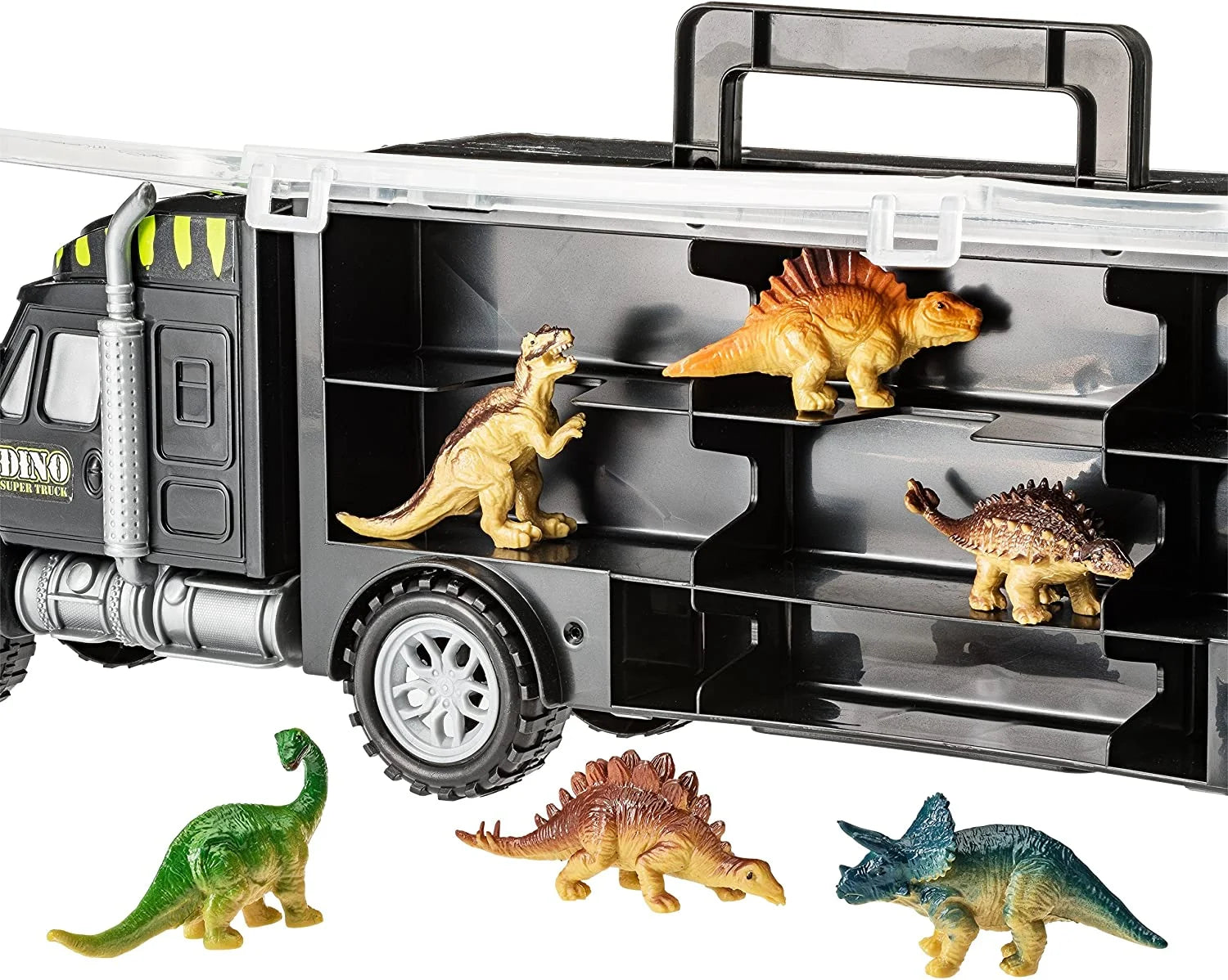 JURASSIC DINOSAUR TRACTOR TRAILER WITH 6 MINI DINOSAURS 