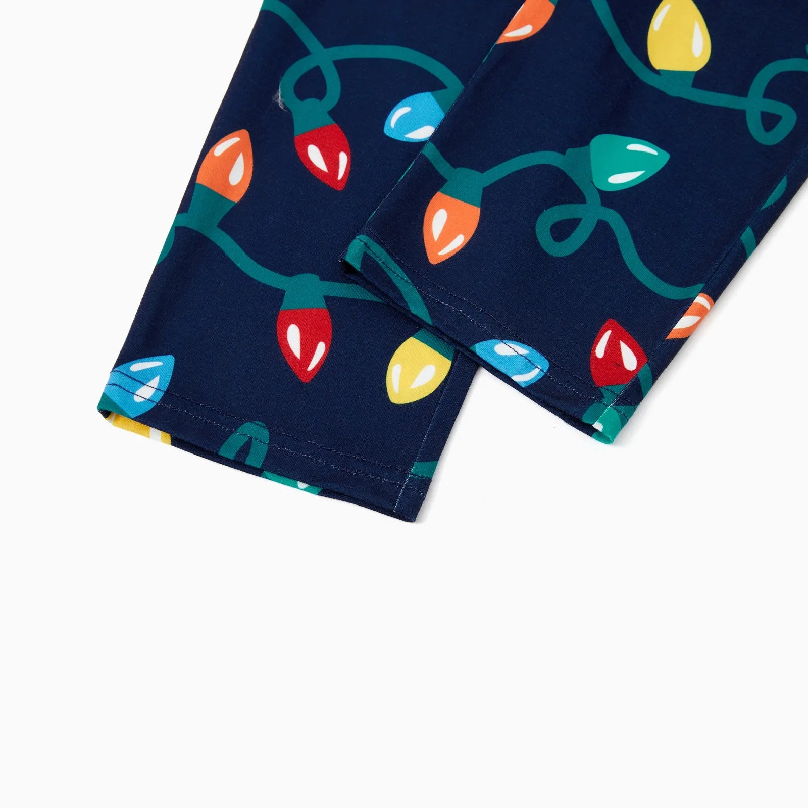 Kids Christmas Pajamas Family Matching Pjs Set Christmas Lights Top and Pant Gift for Girls Boys Sleepwear with Socks, 2-Piece, Size 8-9Y