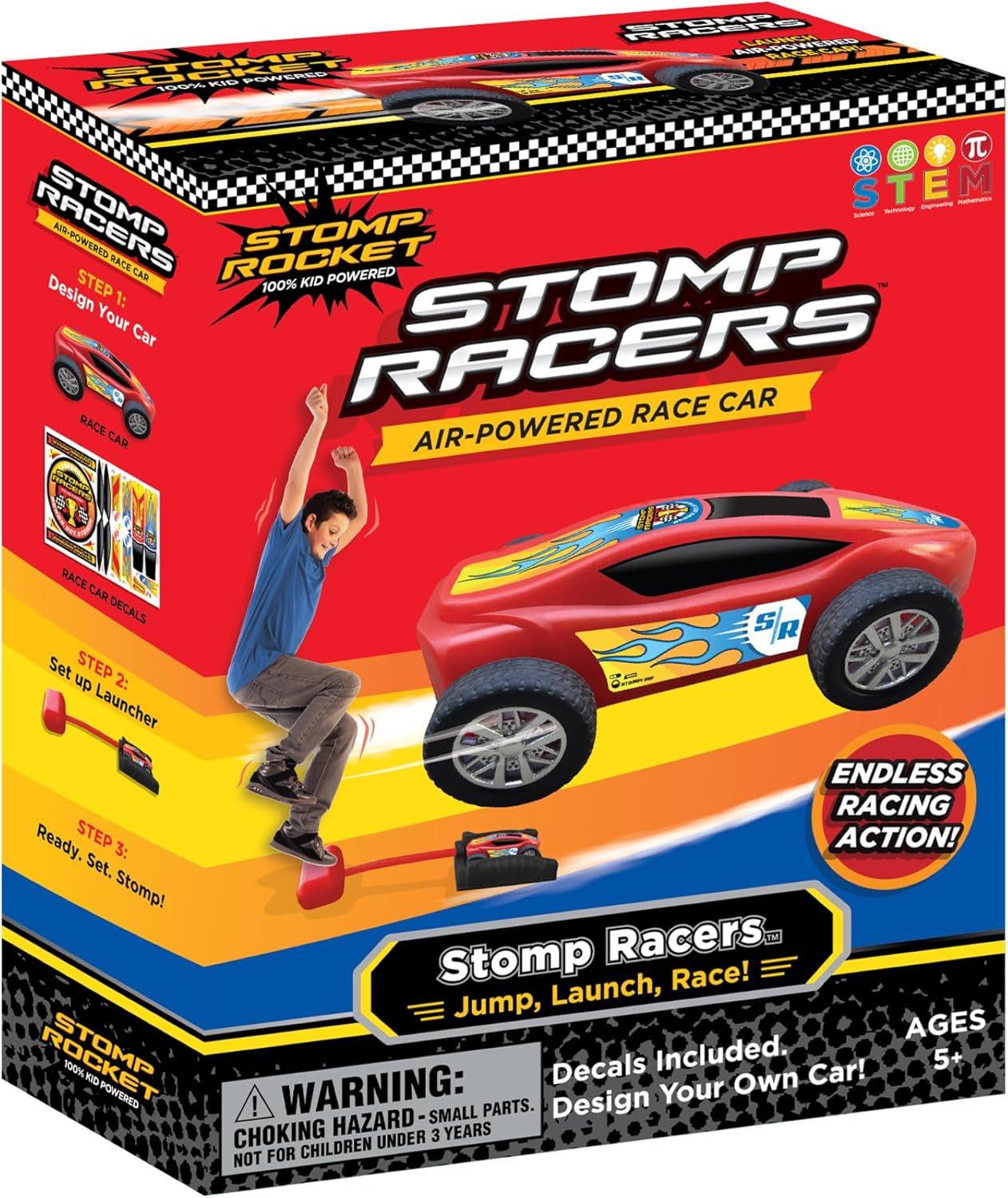 Stomp Racers Air-Powered Race Cars - Exciting Outdoor Toy Car Launcher for Kids - Perfect Gift for Boys, Girls & Toddlers!