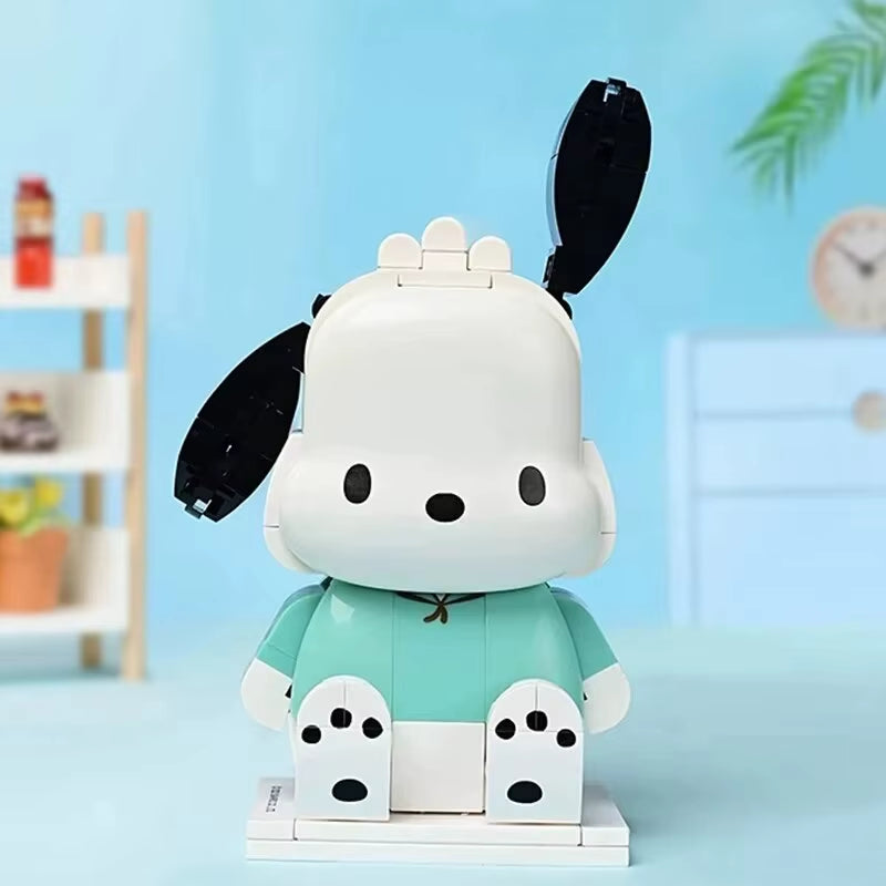 Sanrio Pochacco Building Block Pet Dog Animals Assemble Bricks Toys Children'S Education Toys Desktop Ornaments Christmas Gifts