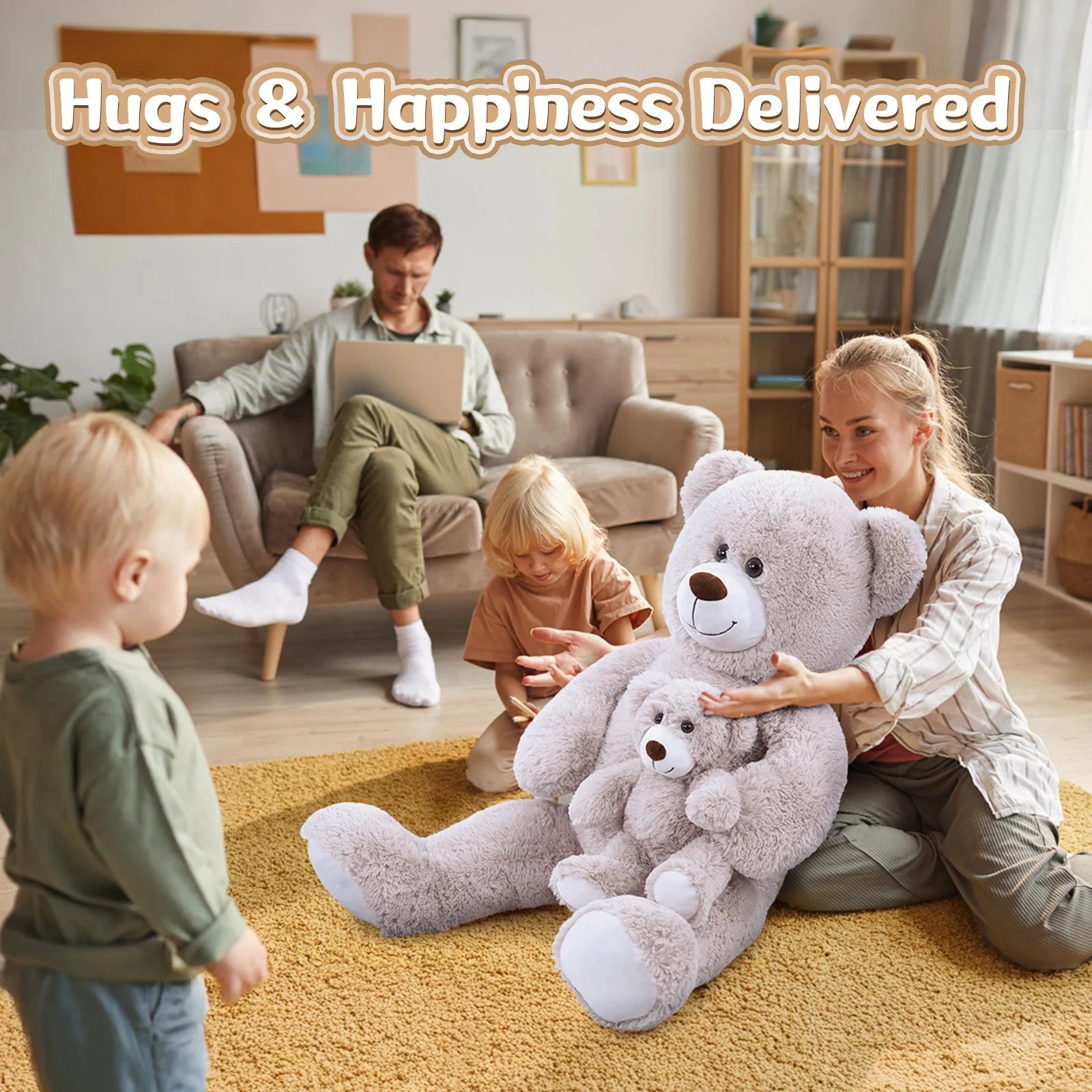 39" Giant Mommy and Baby Soft Plush Teddy Bear - Perfect Cuddle Companions!