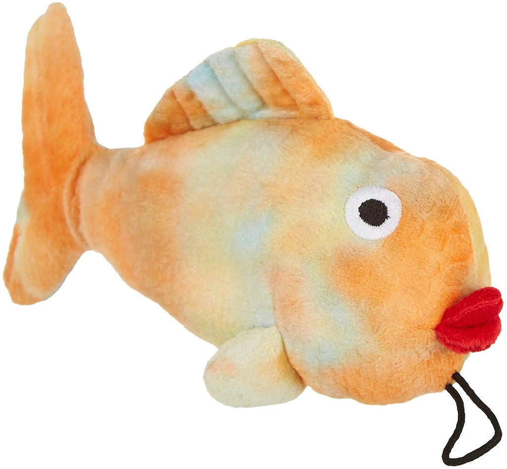 Vibrant Tie Dye Fish Dog Toy - 10''  in Yellow/Orange