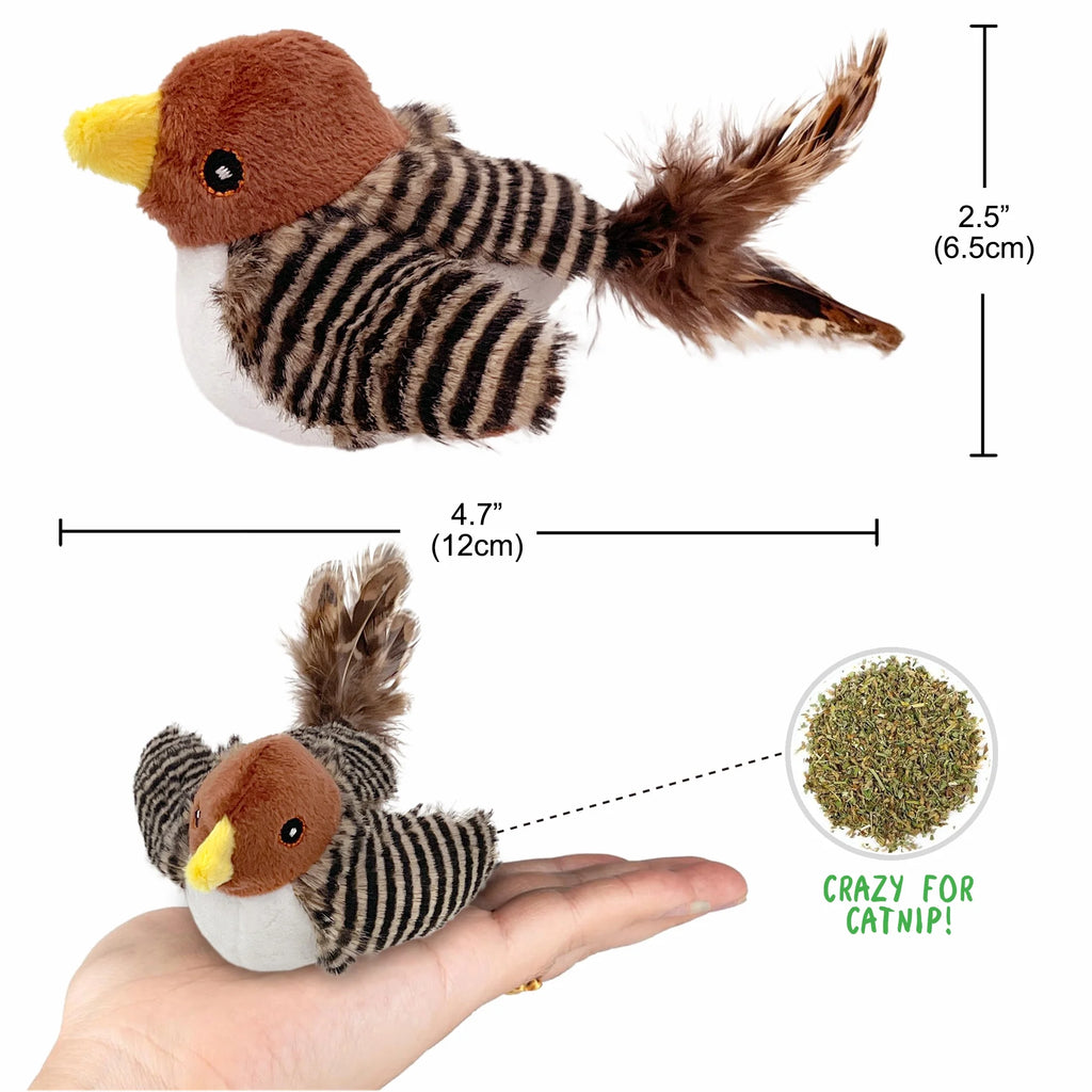 Interactive Cat Toy - Automatic Chirping Bird with Feather Tail for Engaging Solo Play and Endless Fun!