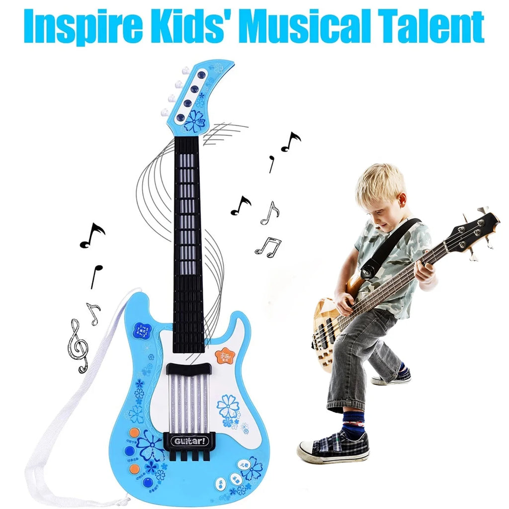 Blue Electric Guitar for Kids - Fun Musical Toy with Strap for Toddlers