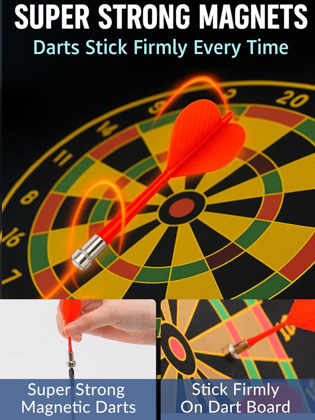 Double-Sided Magnetic Dart Board - Portable Fun for Kids, Teens & Adults - Perfect for Family Parties, Camping & Birthday Gifts!