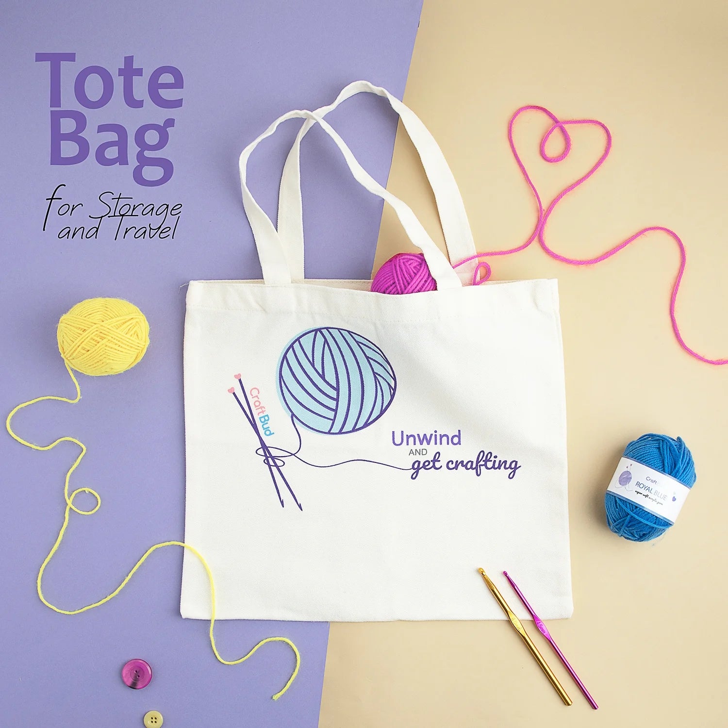 Crochet Kits for Beginners, 1100 Yards for Crochet Yarn Balls and 12 Pcs Crochet Hooks Set , Tote Bag for Travel