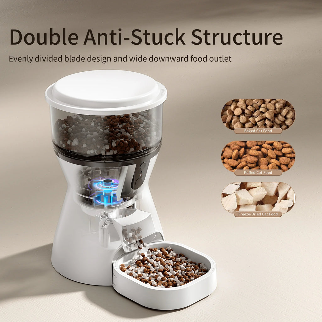 Smart Automatic Pet Feeder with WiFi - 20 Cups Capacity, Voice Recording & Timed Feeding for Cats and Small Dogs