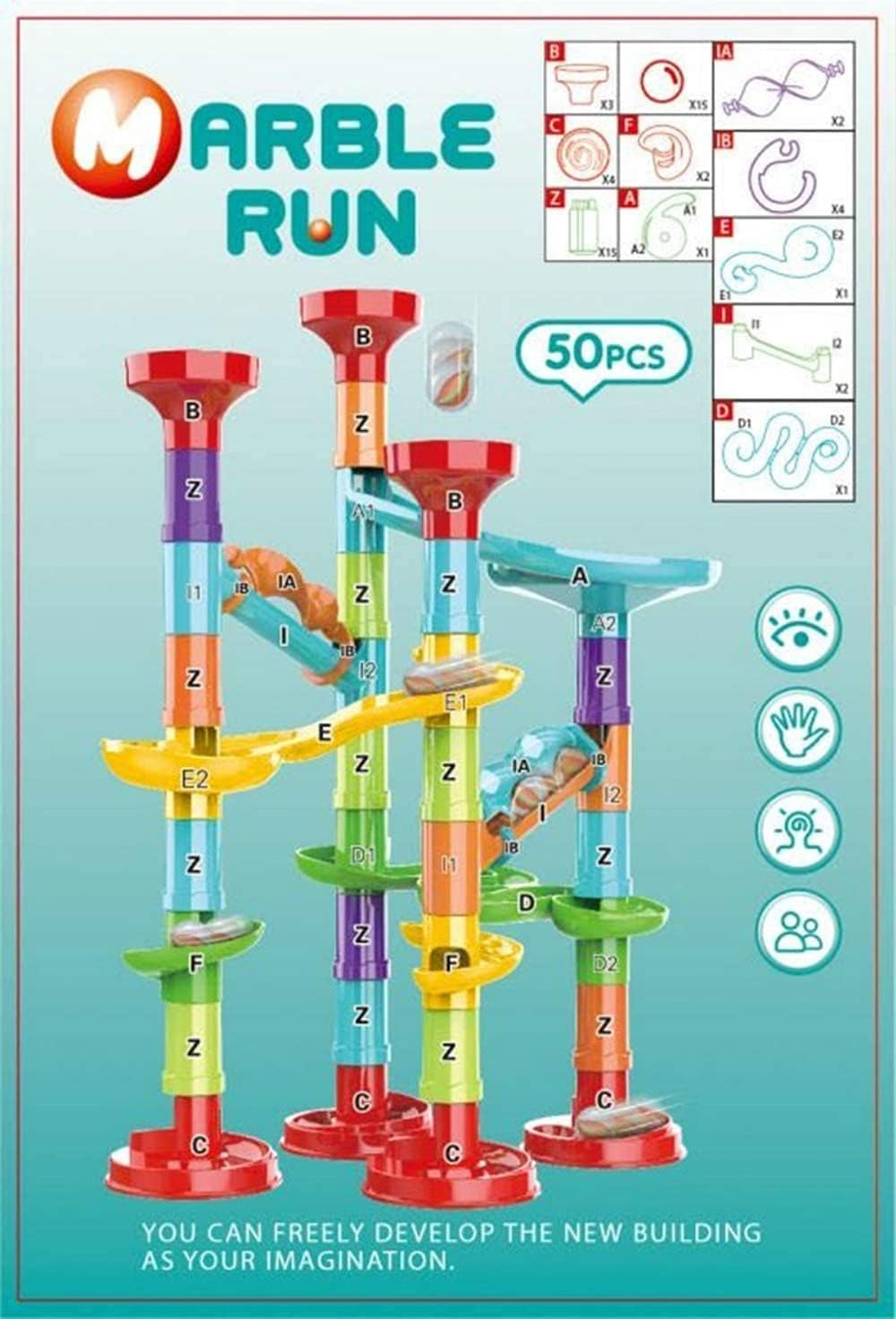 Ultimate Marble Run Set - STEM Building Blocks & Glass Marbles for Kids 4-8 | Fun Maze Race Game & Educational Toy | Perfect Birthday Gift for Boys & Girls