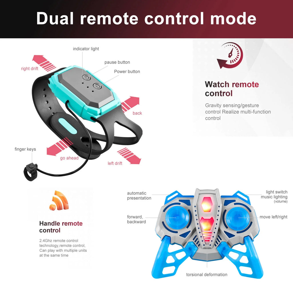 4WD Remote Control Stunt Car with Gesture Sensor, 2.4GHz Double-Sided Off-Road Vehicle Featuring Lights and Music, Ideal for Boys and Girls' Birthdays